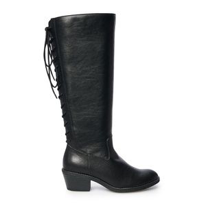 SONOMA Boots Riding Lace-Up Comfort Knee-High Bohemian Black Sizes 7 8